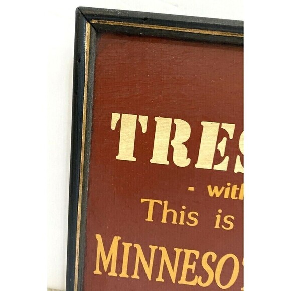 Ducks Unlimited Wooden Man Cave Plaque No Trespassing Sign U of M Minnesota - Picture 2 of 8